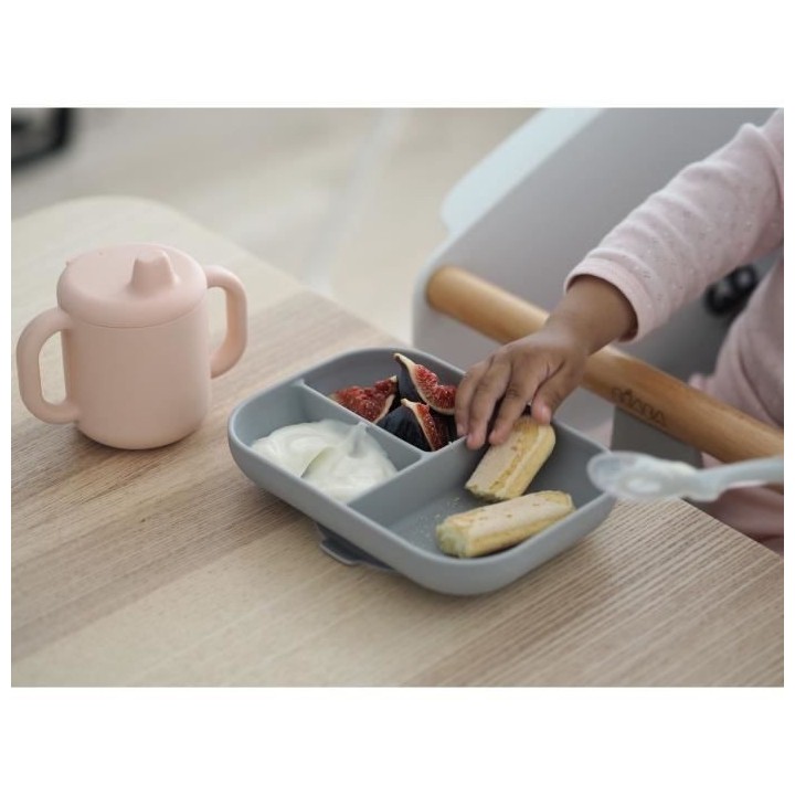 BEABA, Coffret d'apprentissage silicone + tasse - pink