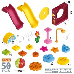 Set de construction Colorbaby Playground 50 Pièces (2 Unités)