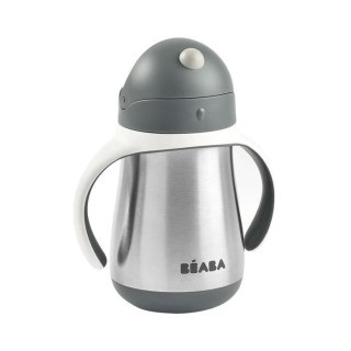 BEABA, Biberon/Tasse d'apprentissage/Gourde Bébé 2 en 1, Tasse Paill