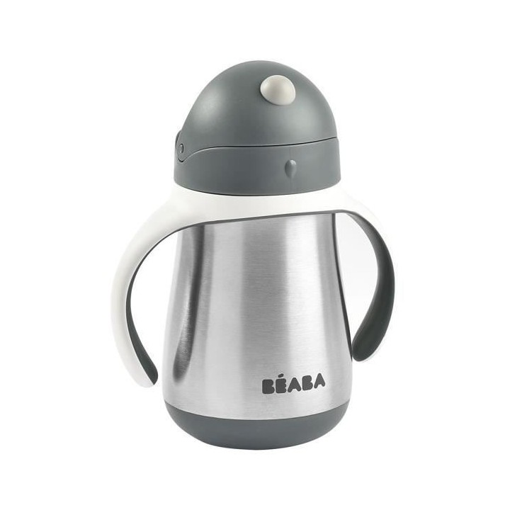 BEABA, Biberon/Tasse d'apprentissage/Gourde Bébé 2 en 1, Tasse Paill