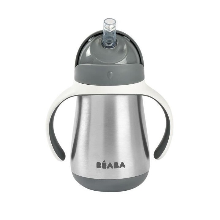 BEABA, Biberon/Tasse d'apprentissage/Gourde Bébé 2 en 1, Tasse Paill