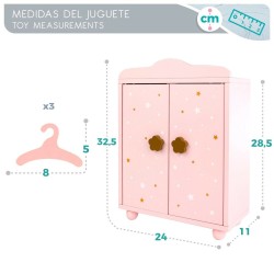 Armoire Woomax Rose Poupées 2 Unités