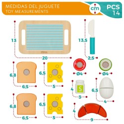 Set de jouets alimentaires Woomax Petit-déjeuner 14 Pièces 4 Unités