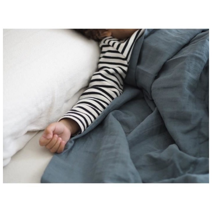 BEABA, Boîte 2 LANGES 120cm - Gris Stormy / Flore printaniere