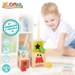 Blocs Empilables Disney 12,2 x 12,2 x 12,2 cm 8 Pièces 4 Unités