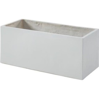 Bac a fleurs en fibre de verre style ciment - 76 x 34 x 32 cm - 80 L -
