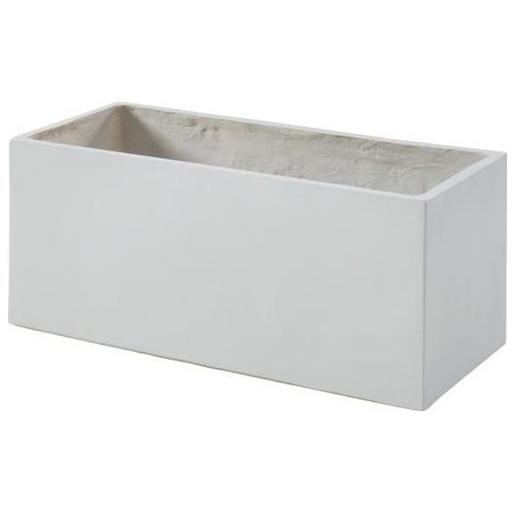 Bac a fleurs en fibre de verre style ciment - 76 x 34 x 32 cm - 80 L -