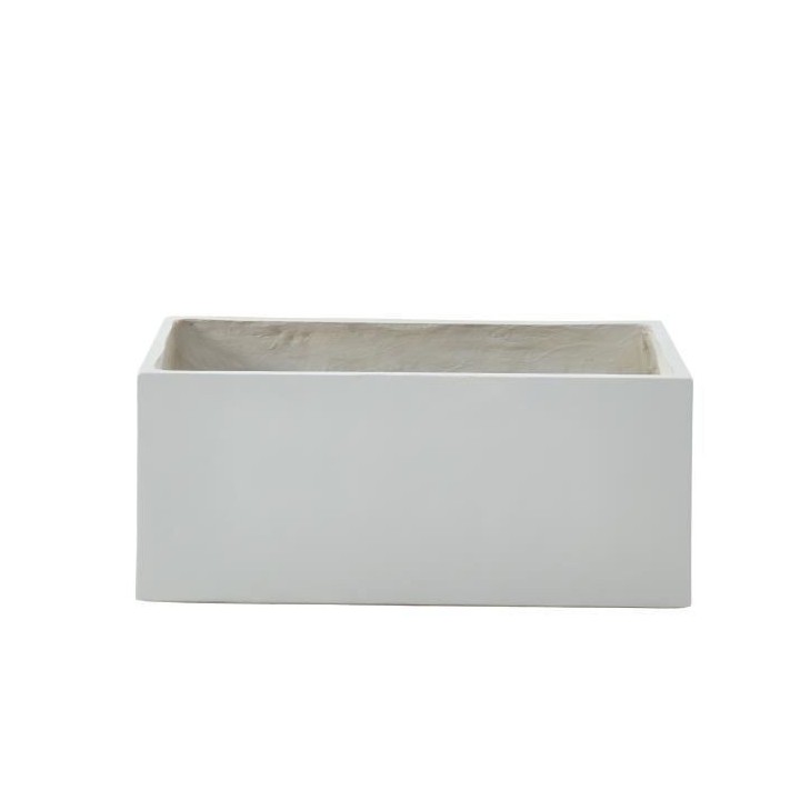 Bac a fleurs en fibre de verre style ciment - 76 x 34 x 32 cm - 80 L -