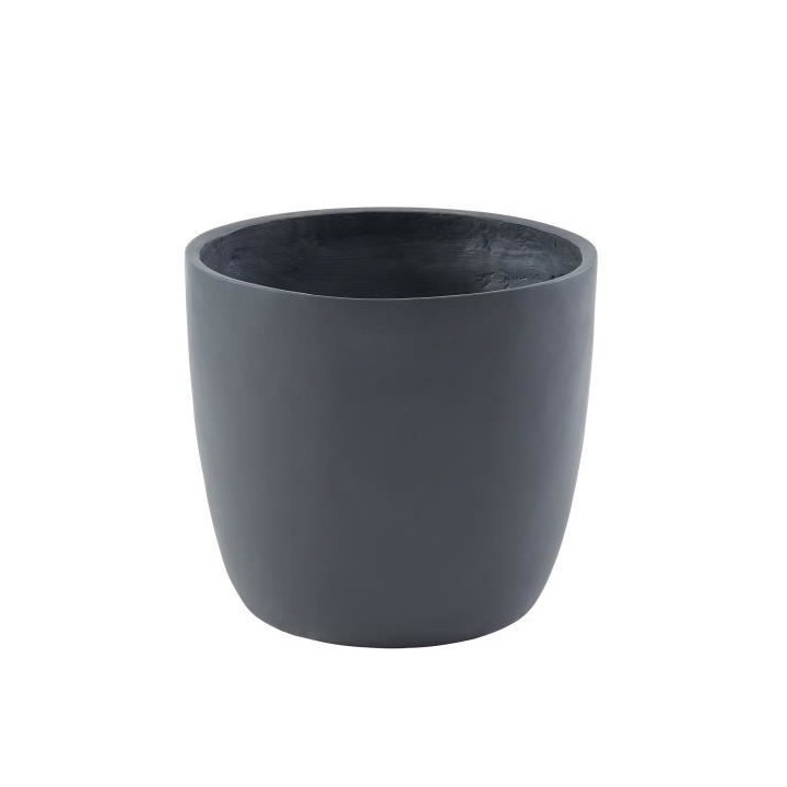Pot rond en fibre de verre - 50 x 42m - Gris anthracite