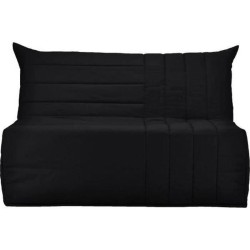 COMFORT BULTEX Banquette BZ 3 places - Made in France - L 142 x P 101 cm - Tissu noir - BECCI