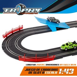 Piste de course Speed & Go 2 voitures 1:43 2 Unités 90 x 19 x 47 cm