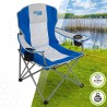 Chaise de camping pliante Aktive Gris Bleu 57 x 97 x 60 cm (4 Unités)