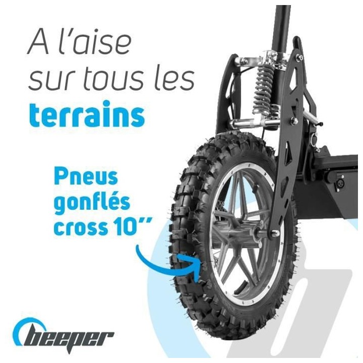 Trottinette électrique BEEPER Cross FX1000-S - 1000 W - Pliable - Bat