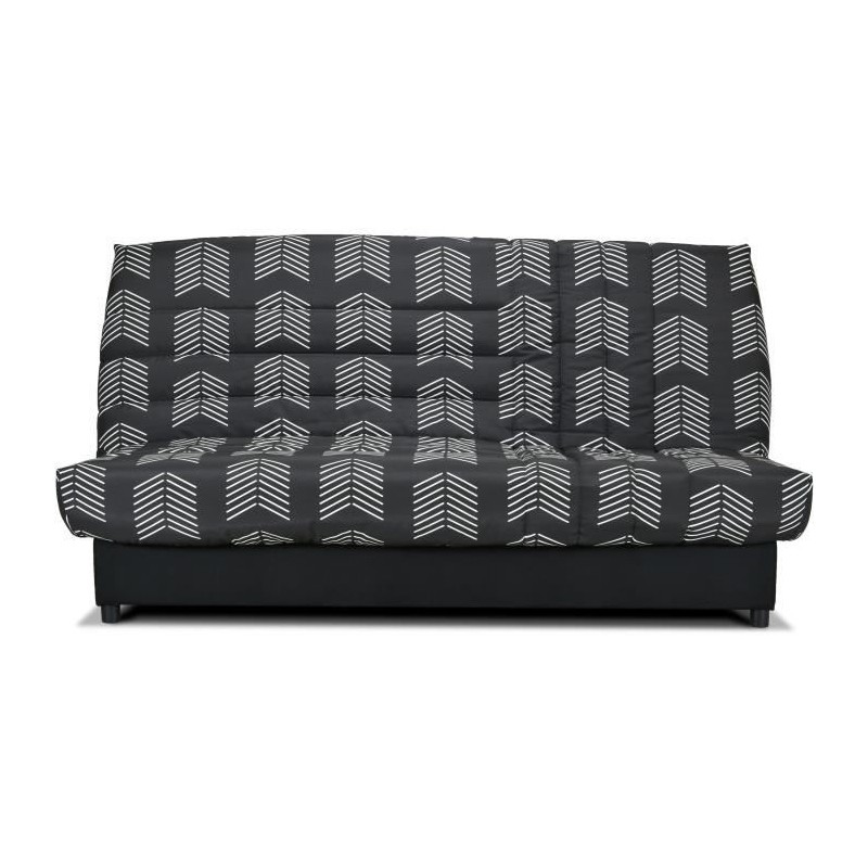 Banquette Clic-clac Beija - Tissu chevrons A111 - Couchage 128 x 188 x 14 cm - B