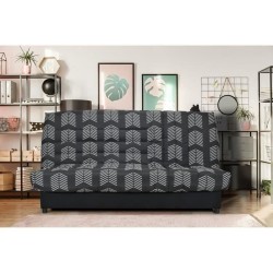 Banquette Clic-clac Beija - Tissu chevrons A111 - Couchage 128 x 188 x 14 cm - B