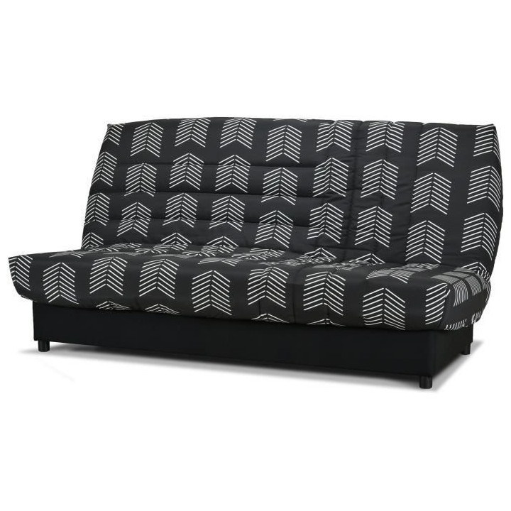 Banquette Clic-clac Beija - Tissu chevrons A111 - Couchage 128 x 188 x