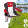 Chaise de camping pliante Aktive Rouge Gris foncé 56 x 98 x 59 cm (4 Unités)