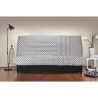 Banquette clic clac 3 places matelas Bultex - Tissu blanc et noir - L 192 x P 95 cm - BEIJA