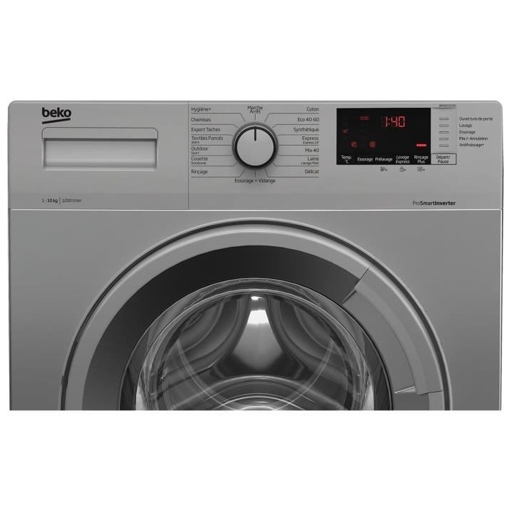 Lave-linge hublot BEKO WM1015CHS - 10 kg - Induction - 1200 trs/min -
