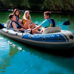 Bateau gonflable Intex Excursion 4 Bleu Blanc 315 x 43 x 165 cm