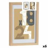 Cadre photo 24 x 2,5 x 32,5 cm Naturel verre Bois MDF (6 Unités)