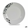 Assiette plate Ø 24,4 cm Noir Blanc Porcelaine Pâtes (10 Unités)