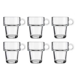 Tasse Empilable Transparent verre 270 ml (24 Unités)