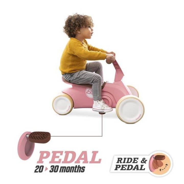 BERG porteur GO2 Rétro Rose - 4 roues