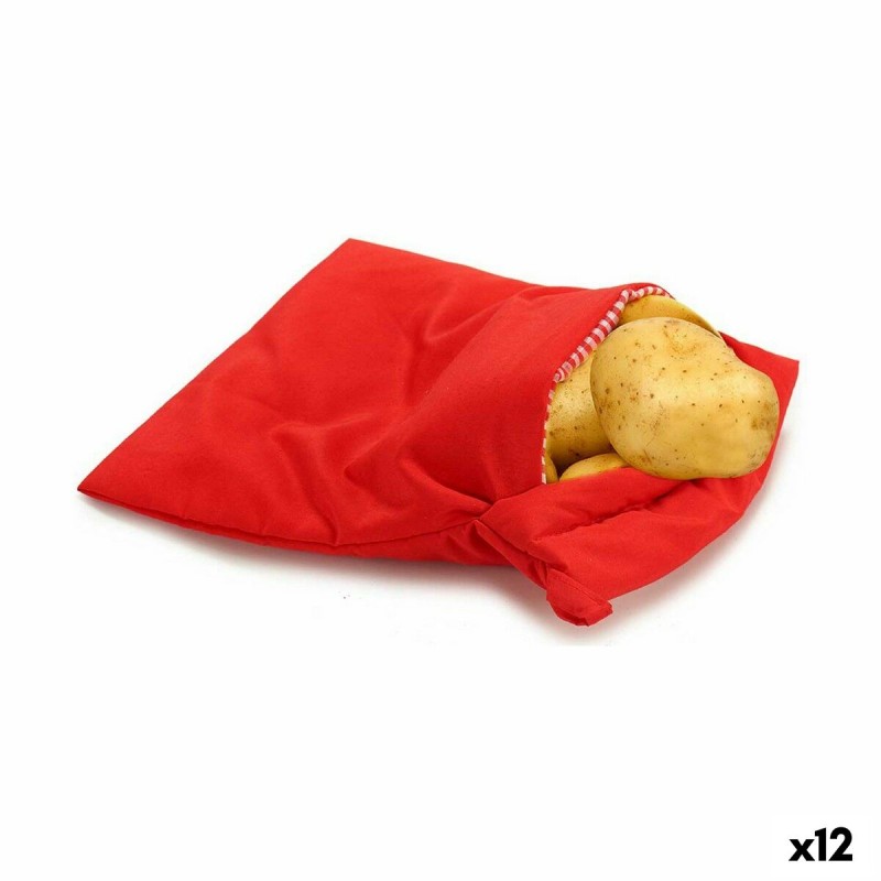 Sac de cuisson Micro-ondes Pommes de terre Rouge 20 x 2 x 25 cm (12 Unités)