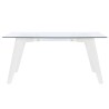 Table de Salle à Manger DKD Home Decor Blanc Transparent Verre Bois MDF 160 x 90 x 75 cm