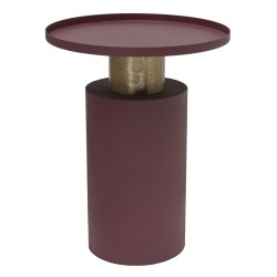 Table d'appoint DKD Home Decor Orange Magenta Doré Fer 36 x 36 x 46 cm (2 Unités)