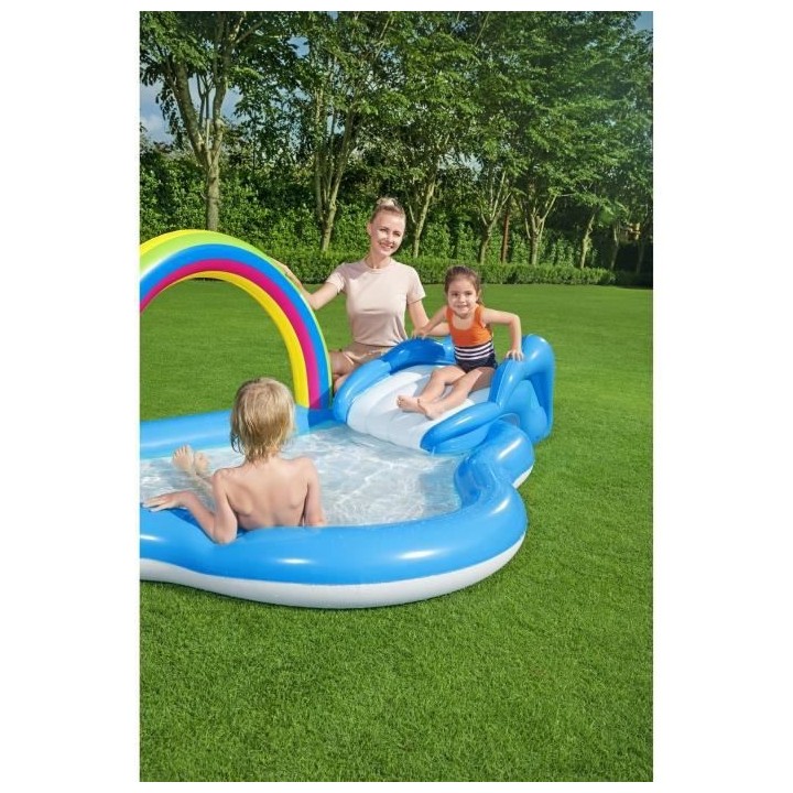 BESTWAY Aire de jeux avec pataugeoire Rainbow 'n Shine 257 x 145 x 91