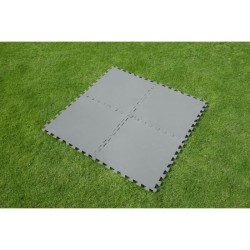 BESTWAY Lot de 9 Dalles de protection de sol mousse gris 50 x 50 cm ép 3,6mm (tapis de sol pour piscine hors sol ou spa gonflab