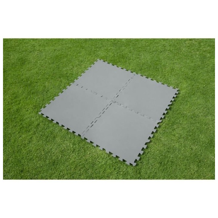 BESTWAY Lot de 9 Dalles de protection de sol mousse gris 50 x 50 cm é
