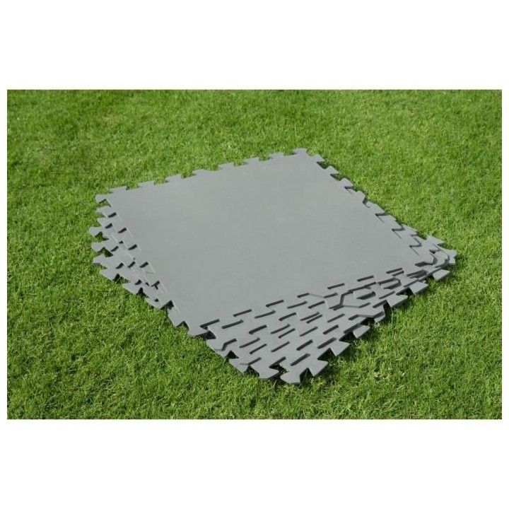 BESTWAY Lot de 9 Dalles de protection de sol mousse gris 50 x 50 cm é