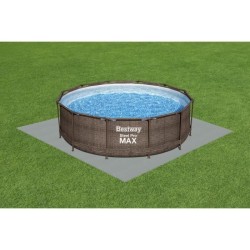 BESTWAY Lot de 9 Dalles de protection de sol mousse gris 50 x 50 cm ép 3,6mm (tapis de sol pour piscine hors sol ou spa gonflab