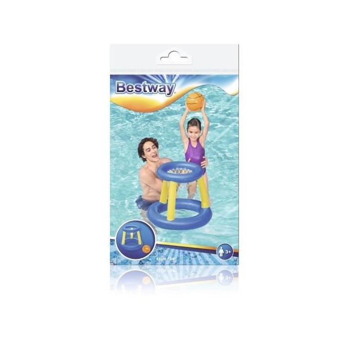 Panier de Basket flottant, ballon, 3 anneaux, diametre 61 cm