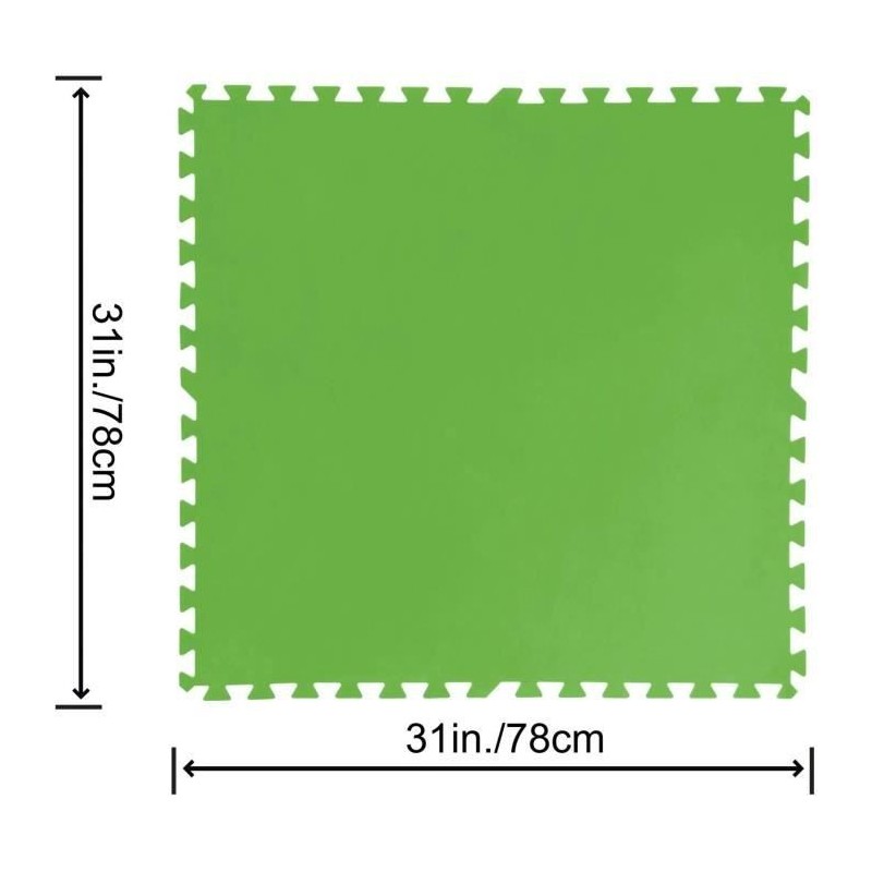 BESTWAY Lot de 9 Dalles de protection de sol en mousse vert 78 x 78 cm ép 4 mm (tapis de sol pour piscine hors sol ou spa gonfl