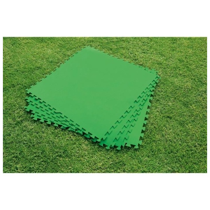 BESTWAY Lot de 9 Dalles de protection de sol en mousse vert 78 x 78 cm