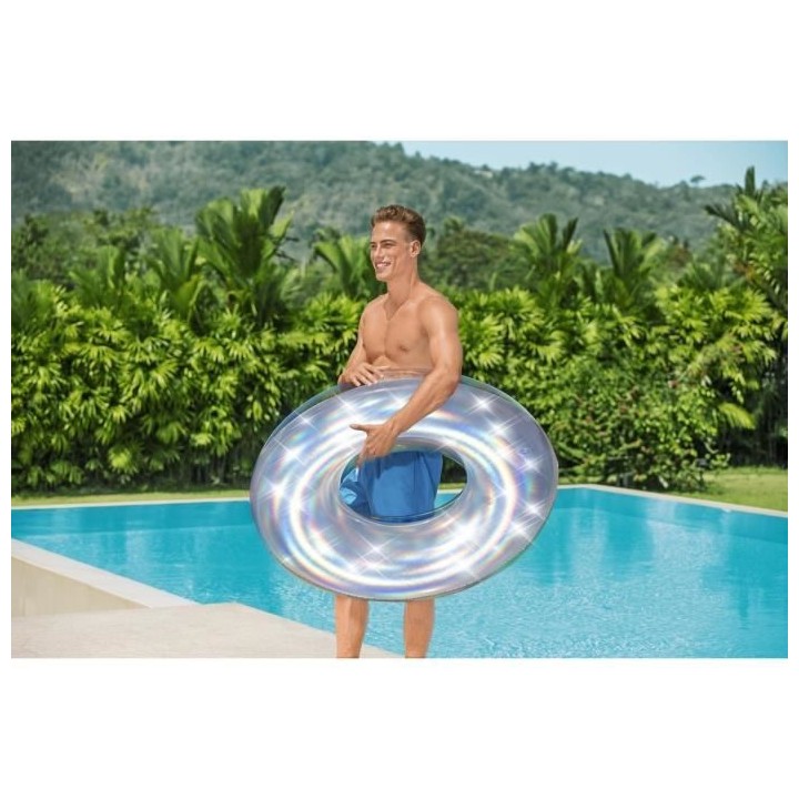 BESTWAY Bouée ronde 107 cm iridescente argent