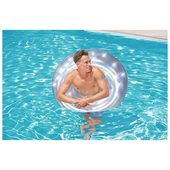 BESTWAY Bouée ronde 107 cm iridescente argent