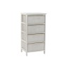 Caisson à Tiroirs DKD Home Decor Blanc Bambou Bois de paulownia 42 x 32 x 81 cm