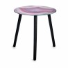 Table d'appoint Marbre Noir Rose Verre 40 x 41,5 x 40 cm (4 Unités)