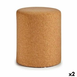 Pouf Marron Liège Bois MDF...