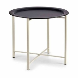 Table d'appoint Blanc Noir Métal 52 x 44 x 52 cm (4 Unités)