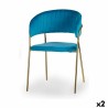 Chaise Bleu Doré Fer 49 x 80,5 x 53 cm (2 Unités)