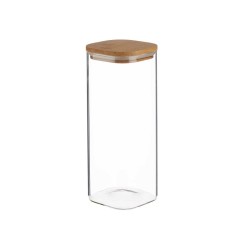 Bocal Fermeture hermétique Transparent Bambou 1,8 L 10,3 x 25,3 x 10,3 cm (12 Unités)