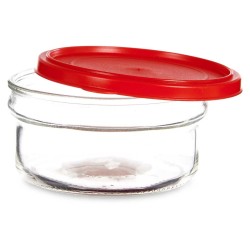 Panier-repas rond avec couvercle Rouge Plastique 415 ml 12 x 6 x 12 cm (24 Unités)