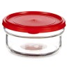 Panier-repas rond avec couvercle Rouge Plastique 415 ml 12 x 6 x 12 cm (24 Unités)