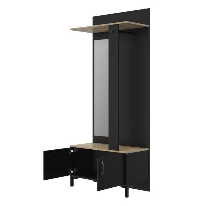 GAMI Meuble d'entrée 2 portes - Made in France - Décor chene sonoma